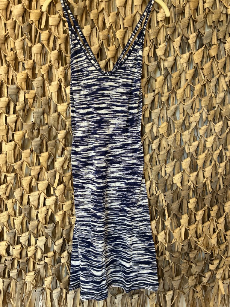 Vintage 70s Missoni Orange Label Marled Space-Dye Summer Knit Dress Sz It46 Us10